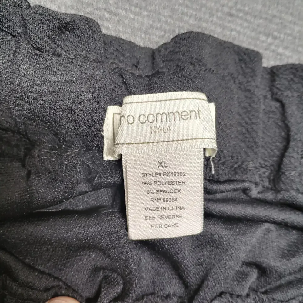 No Comment NY-LA Black High-Waist Tapered Jogger Pants Size XL